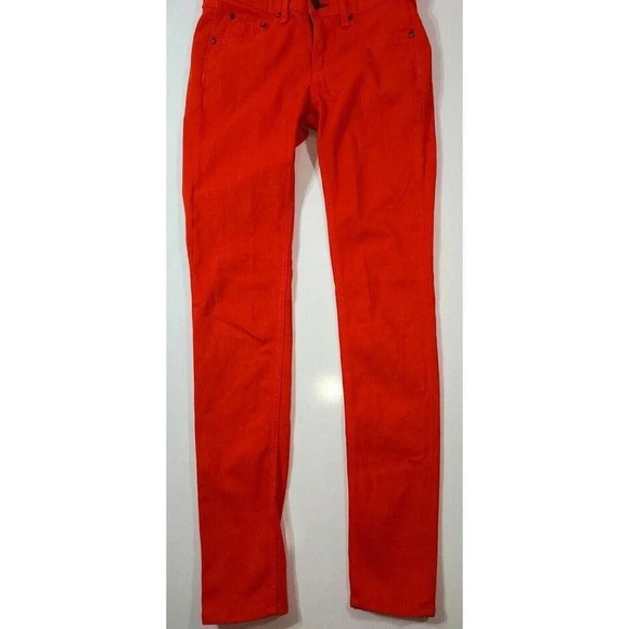 Rag & Bone Women's Skinny Jean Leggings Size 26 Fire Engine Red Stretch Pockets - Picture 1 of 5
